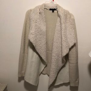 faux fur and suede sweater